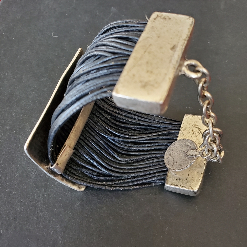 Silver Metal Cuff Statement Bracelet - image 8